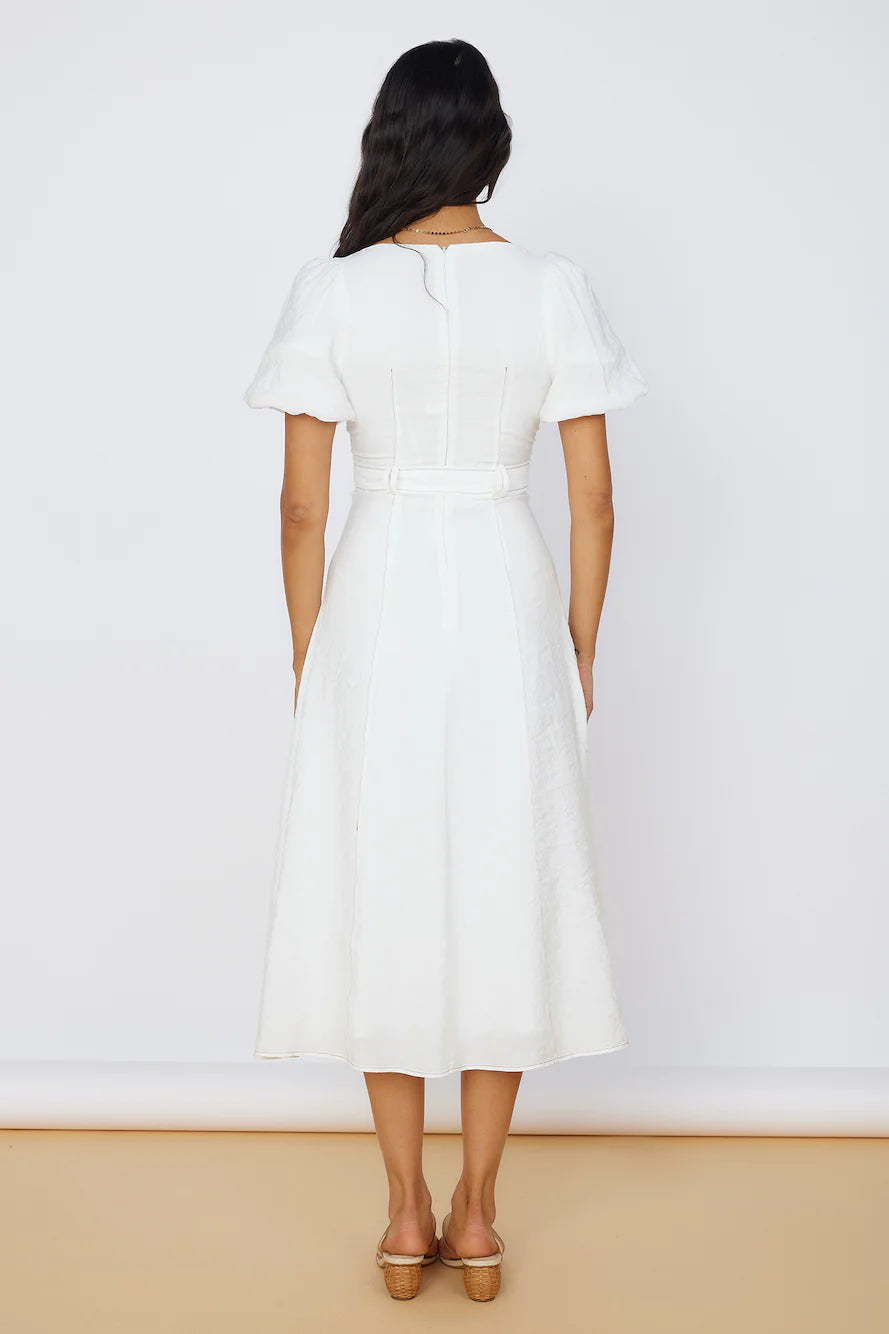 Starlight Serenade Midi Dress White