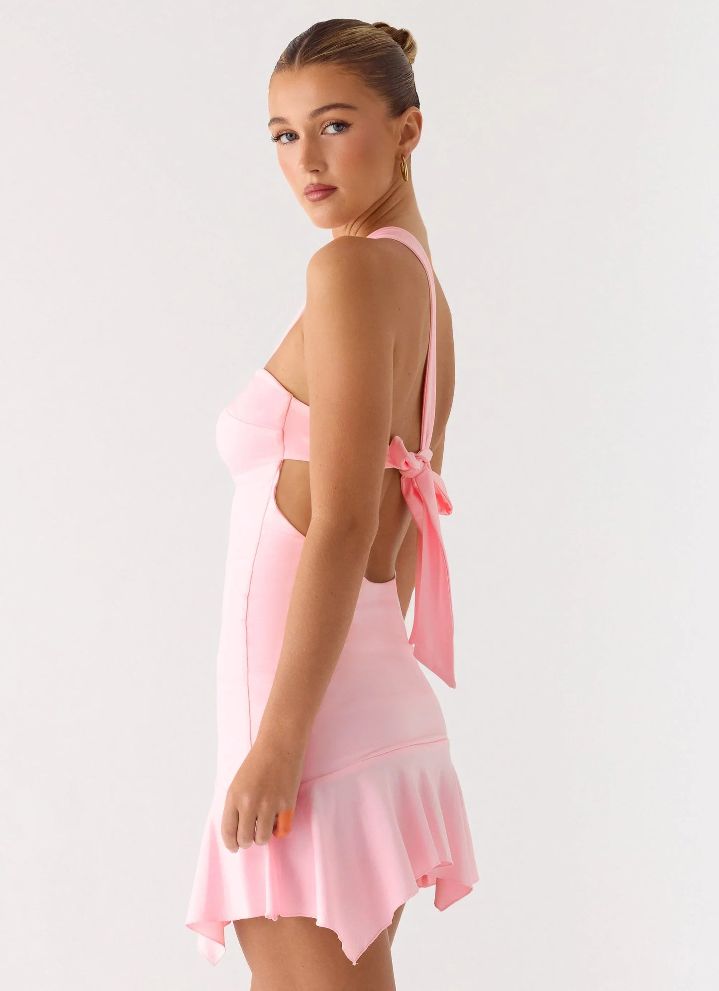 Not Your Fan Cut Out Mini Dress - Pink