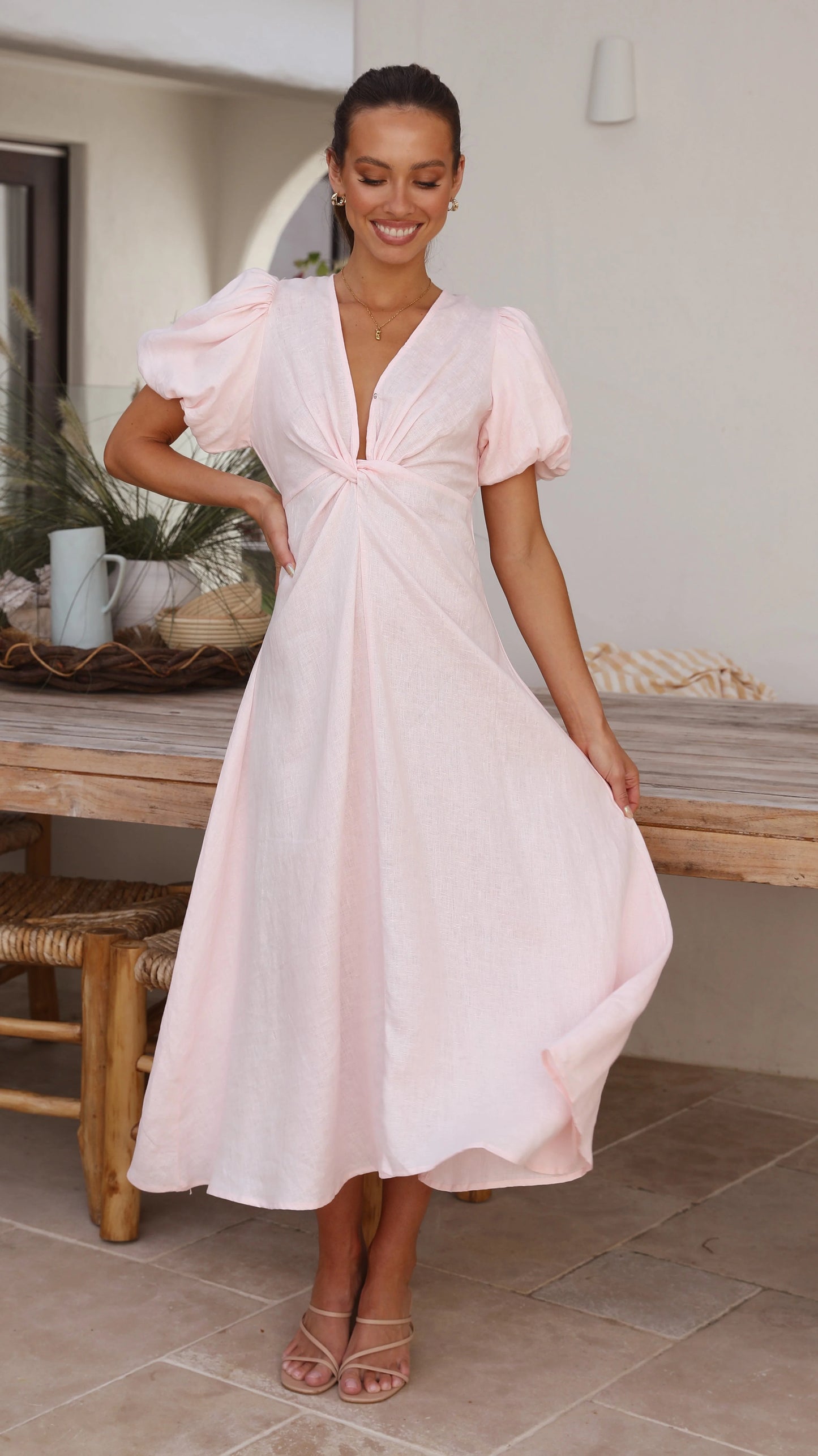 Blaire Midi Dress - Rosewater