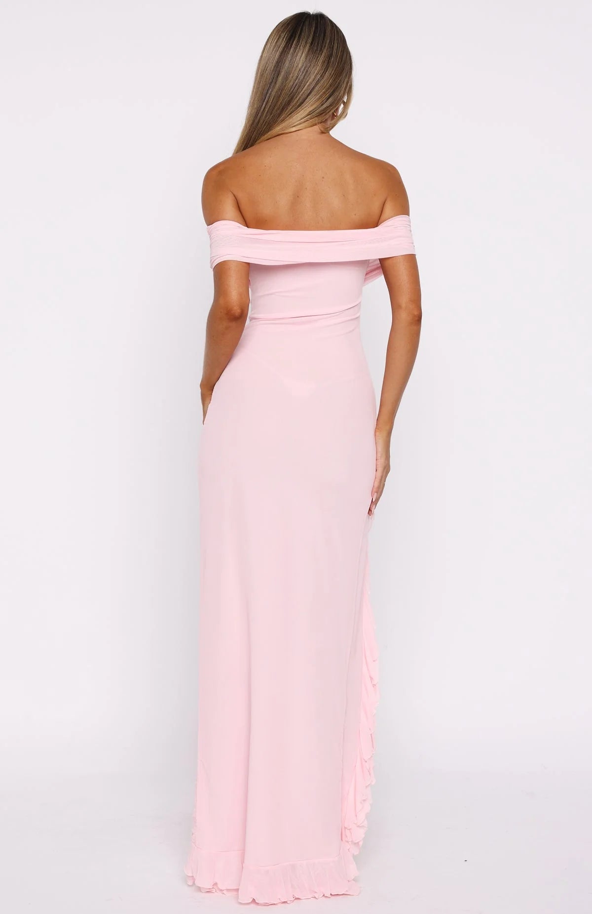 Icon In Motion Strapless Maxi Dress Baby Pink