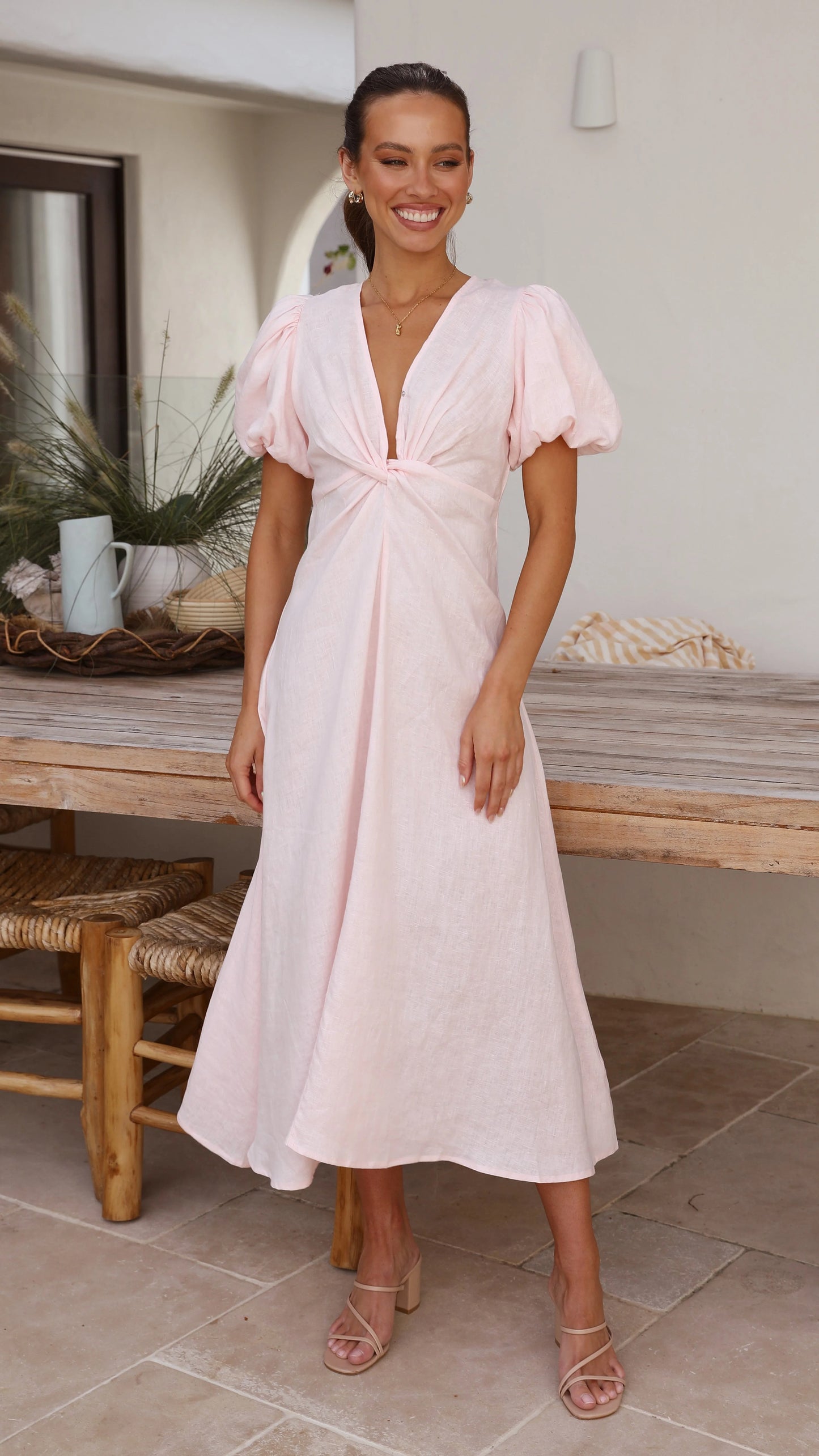 Blaire Midi Dress - Rosewater