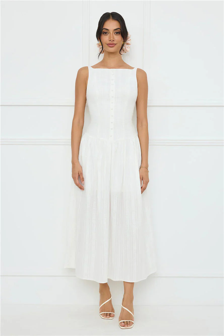 Serene Nights Maxi Dress White