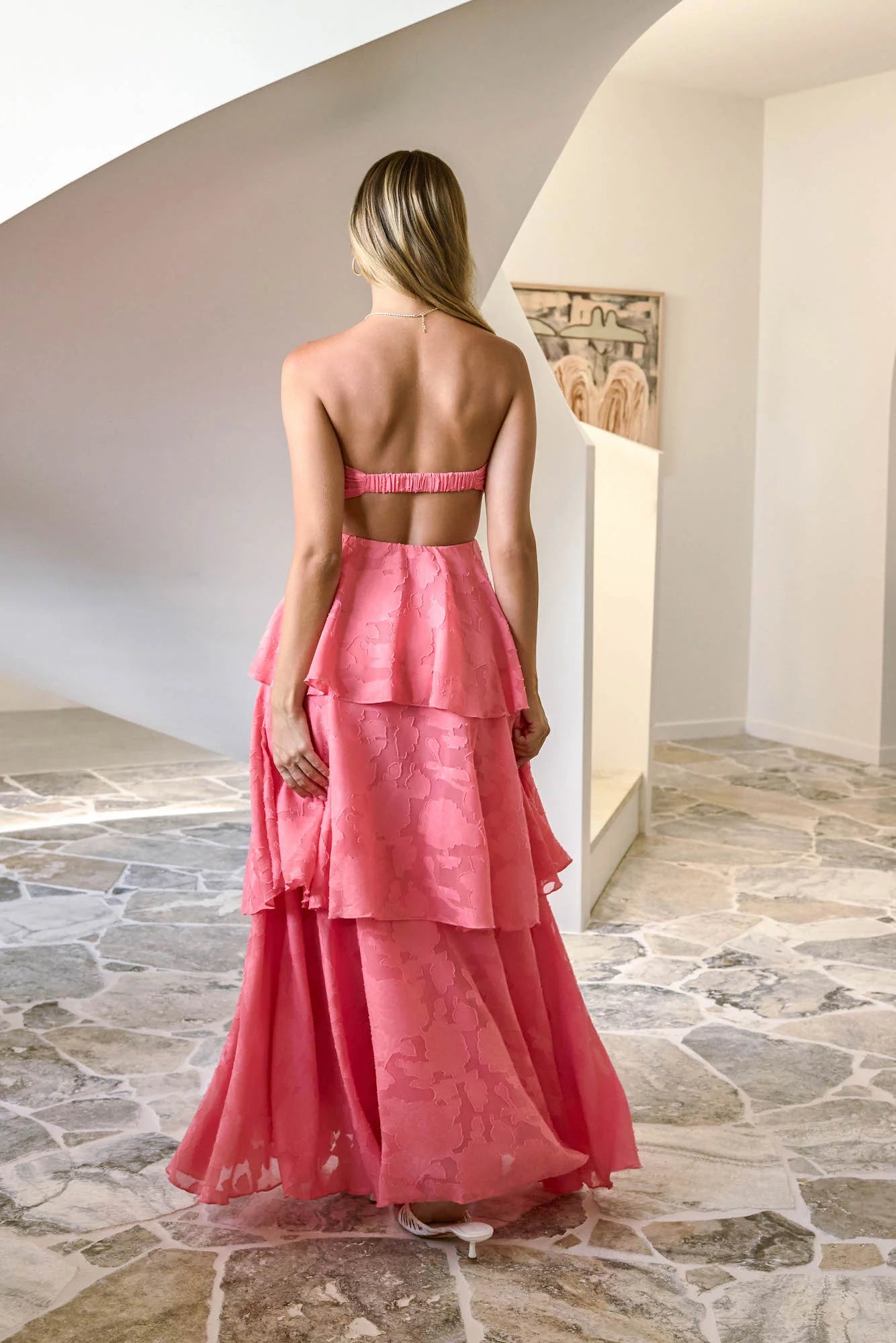 Know Your Heart Strapless Maxi Dress Coral