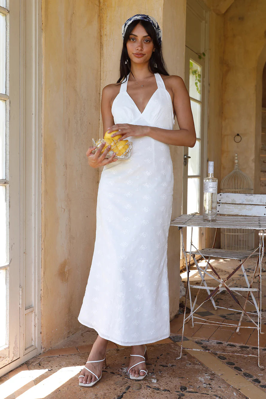 Thalassa Halter Midi Dress White